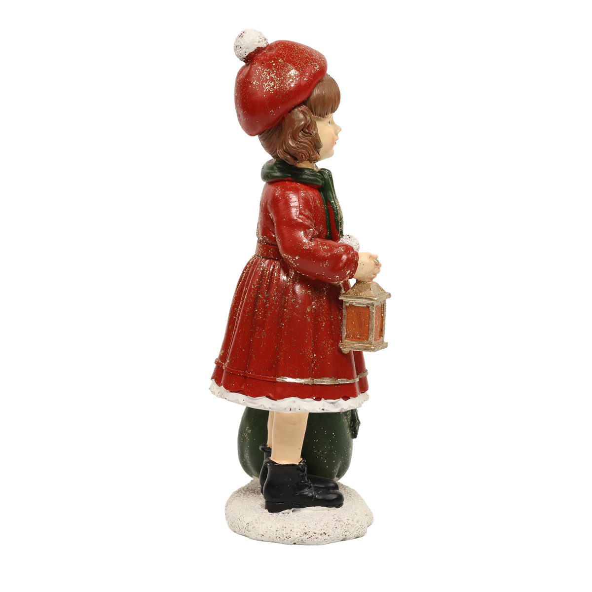 Статуетка декоративна "Дівчинка з подарунками" 20 см, червоний, 707-832 2