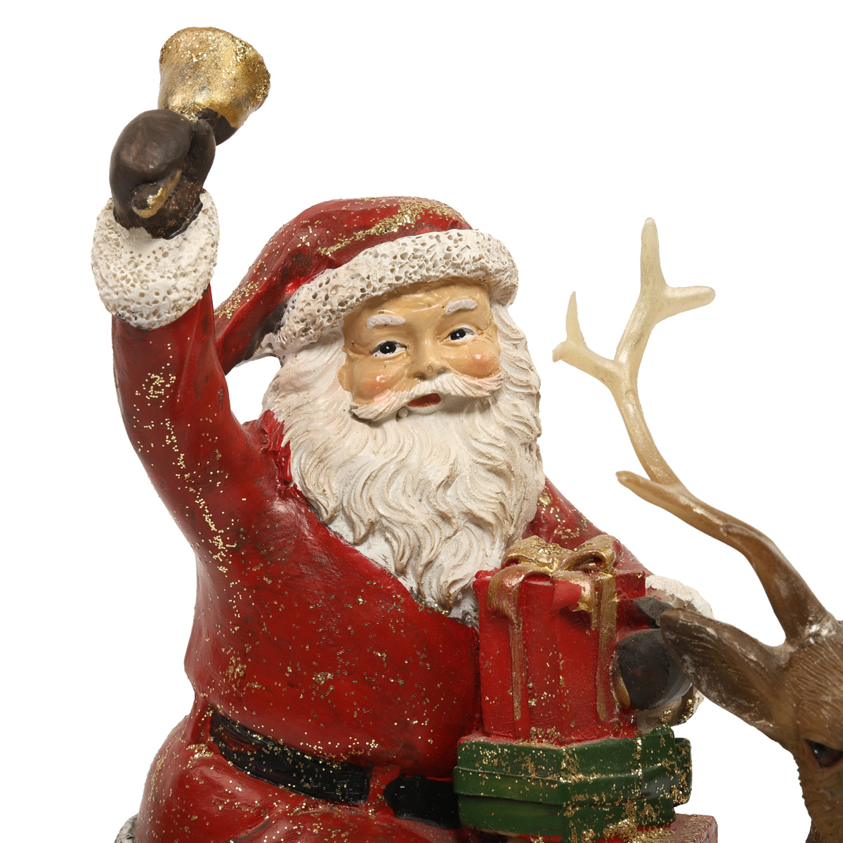 Статуэтка декоративная "Санта на Олене" 22,5 см, красный с коричневым, 707-897 5