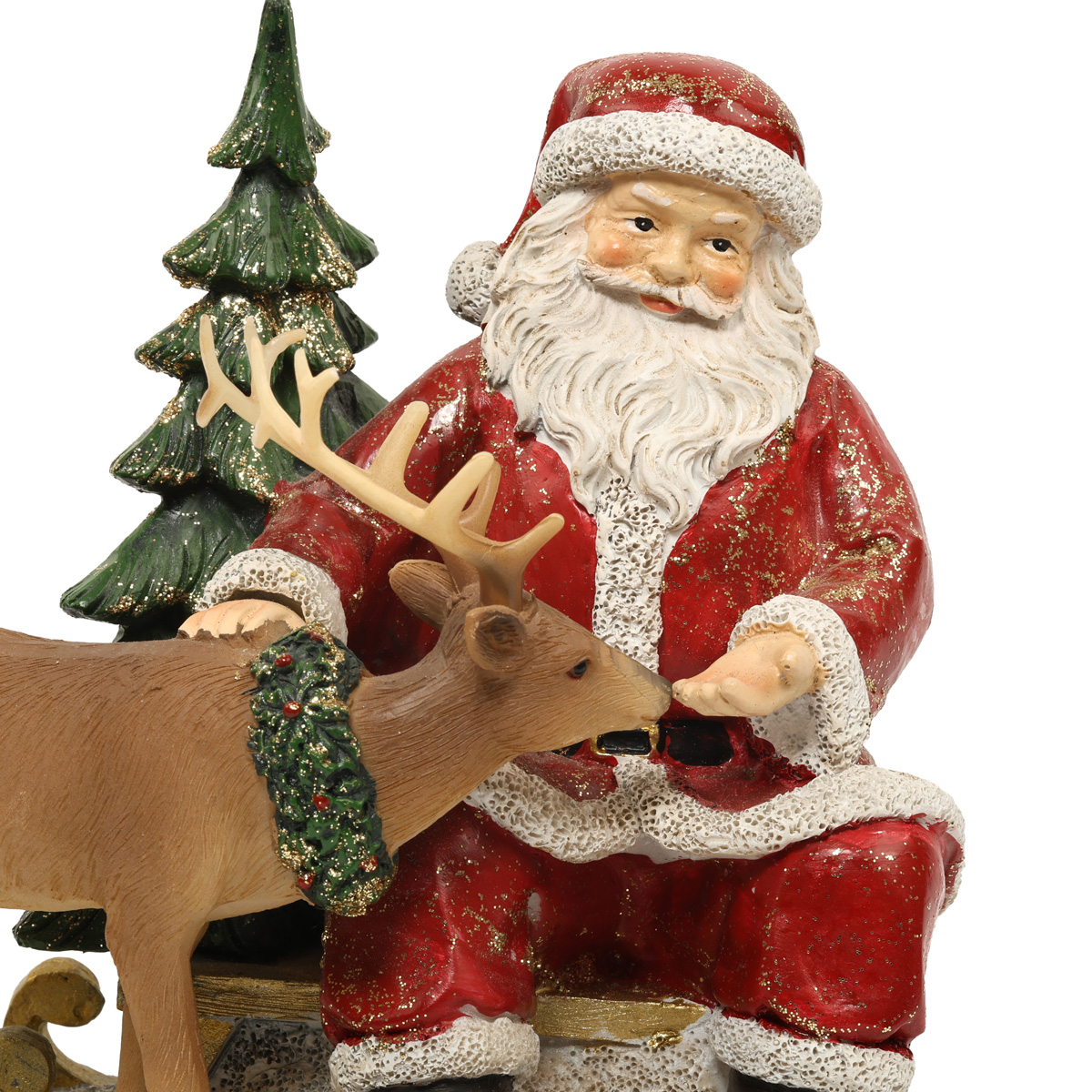 Статуэтка декоративная "Санта с Оленем" 17 см, красный, 707-892 4