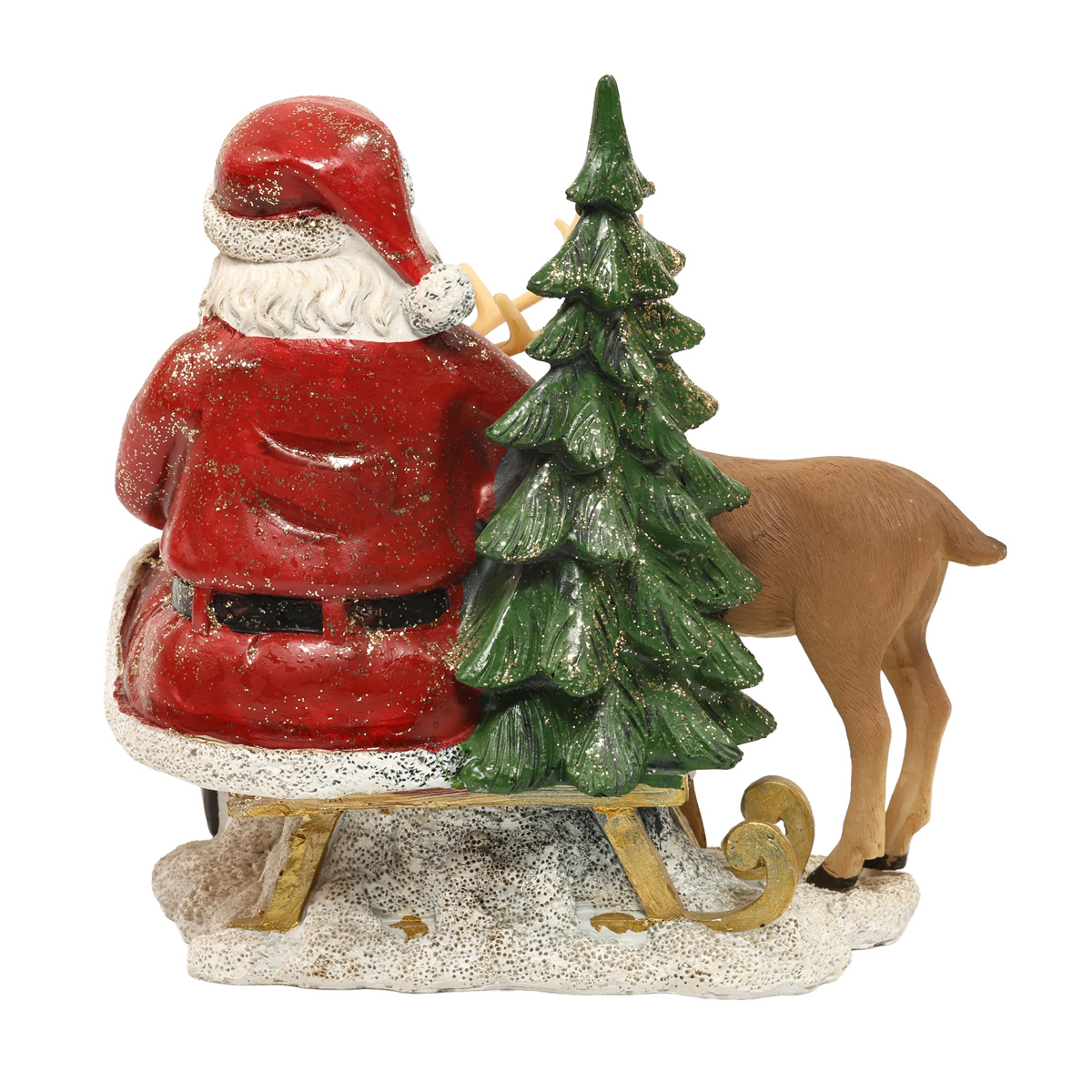 Статуэтка декоративная "Санта с Оленем" 17 см, красный, 707-892 2