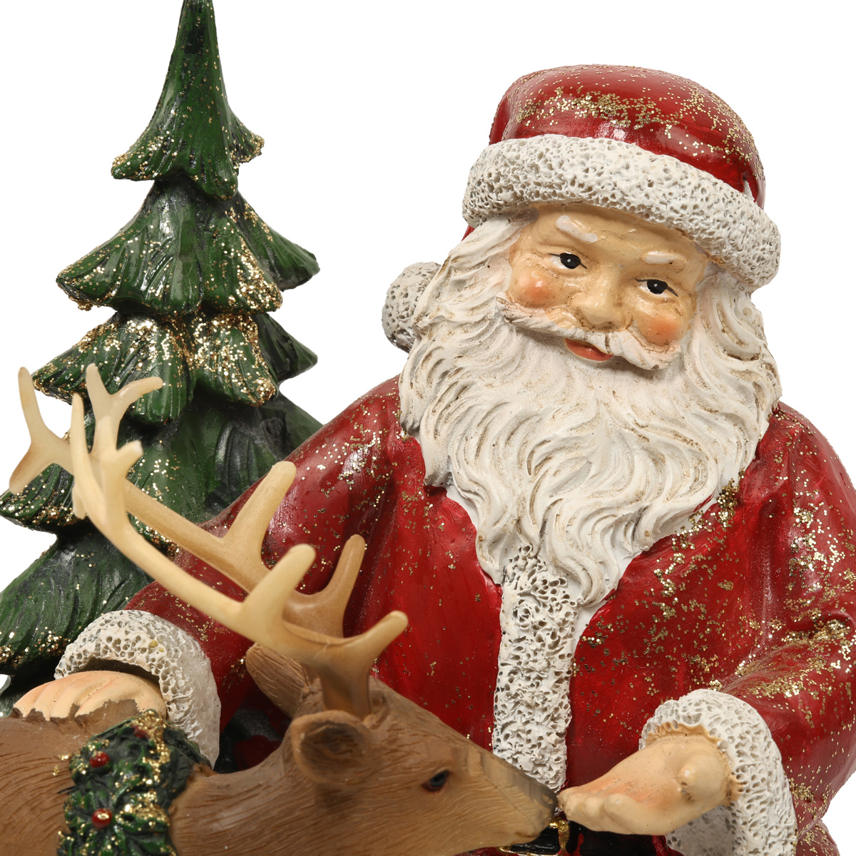 Статуэтка декоративная "Санта с Оленем" 17 см, красный, 707-892 5