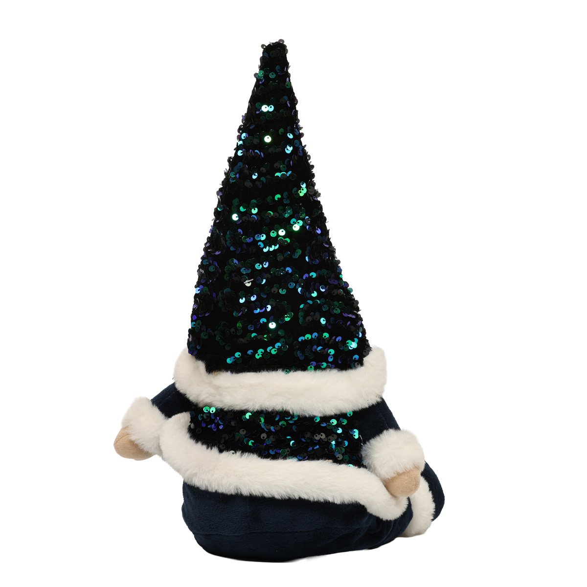 Мягкая игрушка Сидячий Гном, 64 см, синий в паетках, 877-111 3