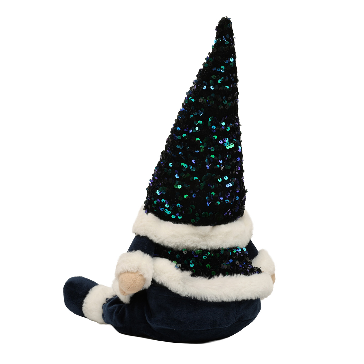 Мягкая игрушка Сидячий Гном, 64 см, синий в паетках, 877-111 4