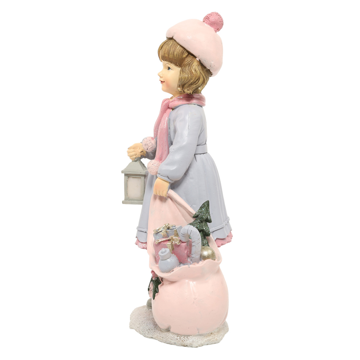 Статуэтка декоративная "Девочка с подарками" 20 см, розово-голубой, 707-218 1