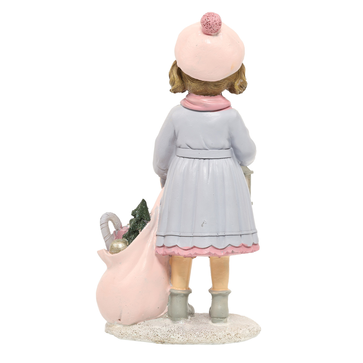 Статуэтка декоративная "Девочка с подарками" 20 см, розово-голубой, 707-218 2