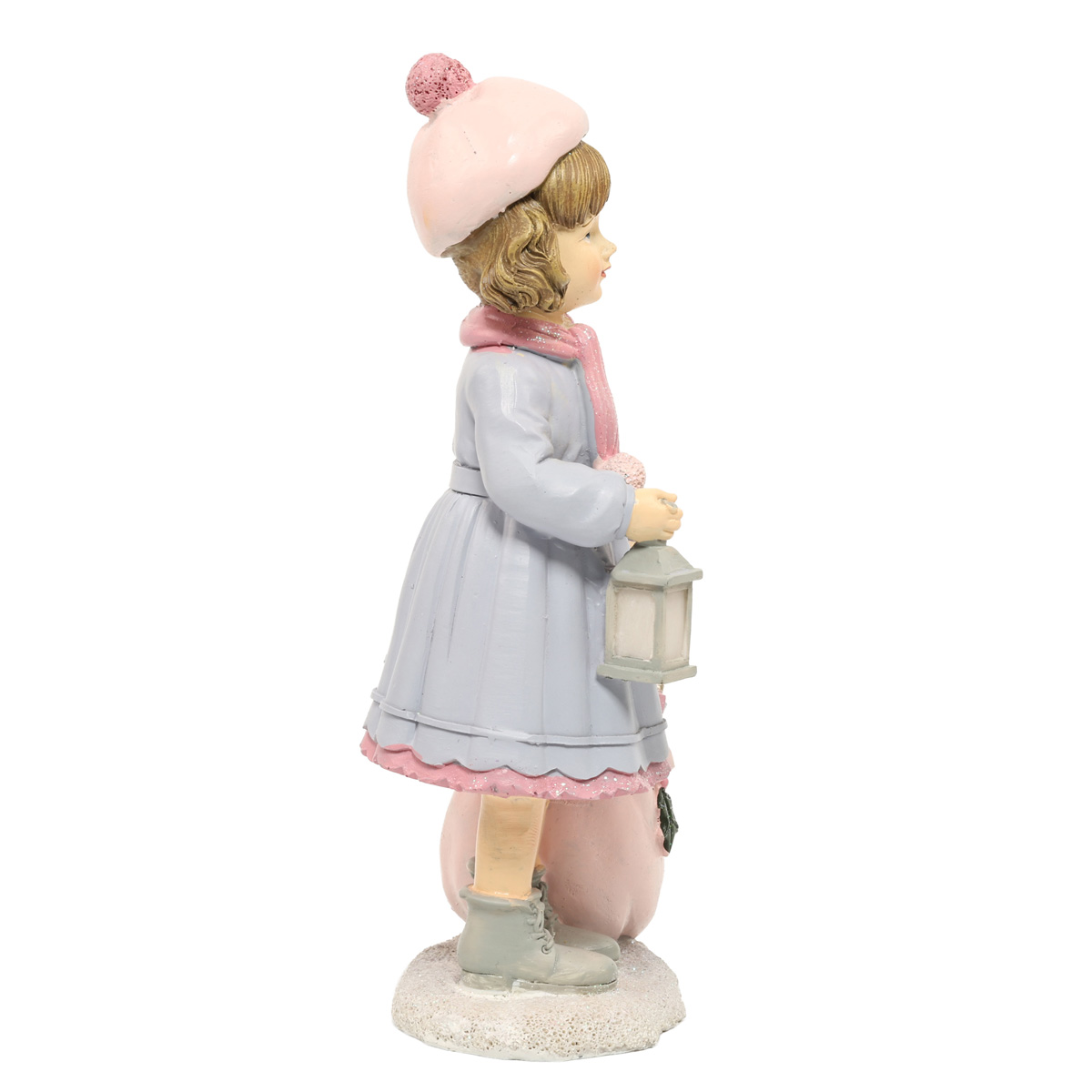Статуэтка декоративная "Девочка с подарками" 20 см, розово-голубой, 707-218 3