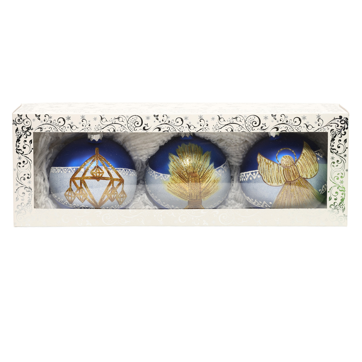 Набір ялинкових куль "Солом`яні прикраси"