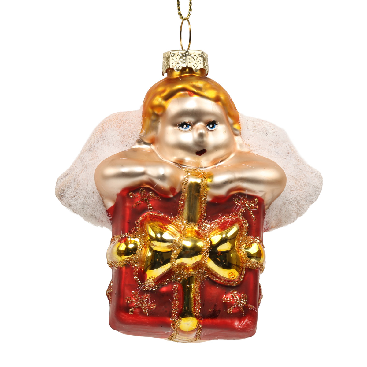 Елочное украшение "Ангел с подарком" 5,6*7,6*8,2 см, YQ1409332 1