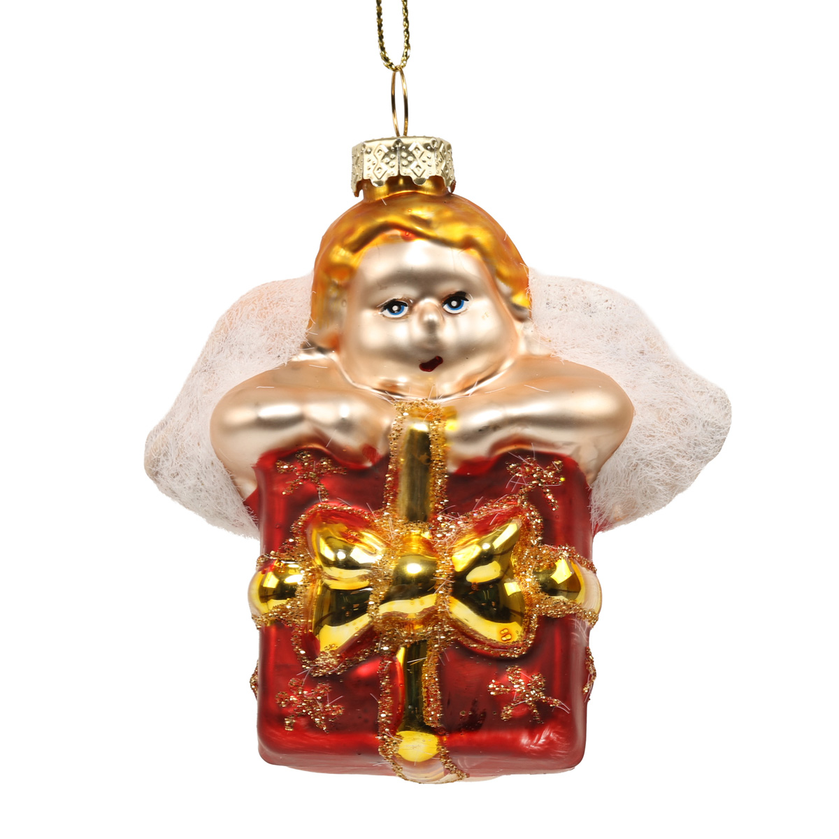 Елочное украшение "Ангел с подарком" 5,6*7,6*8,2 см, YQ1409332