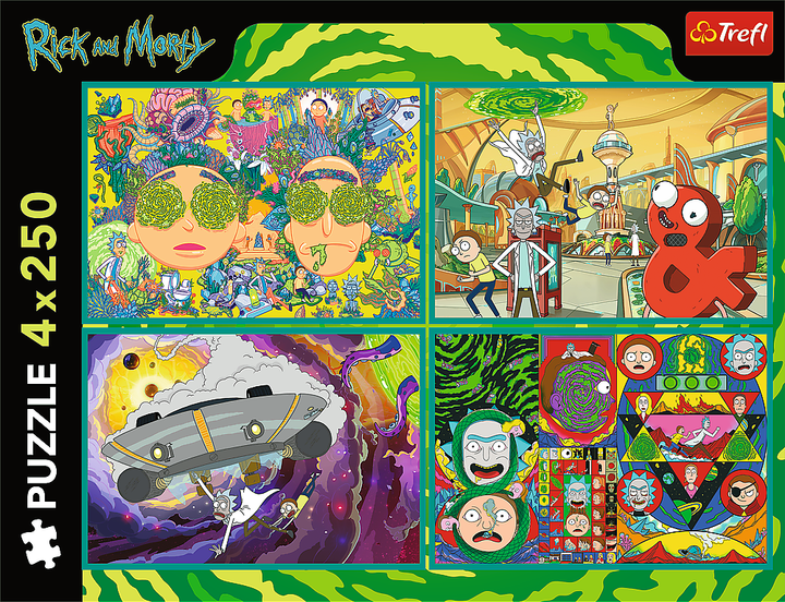 Пазл "4*250" - Закрученный мир, Rick and Morty, Trefl, 13338 1