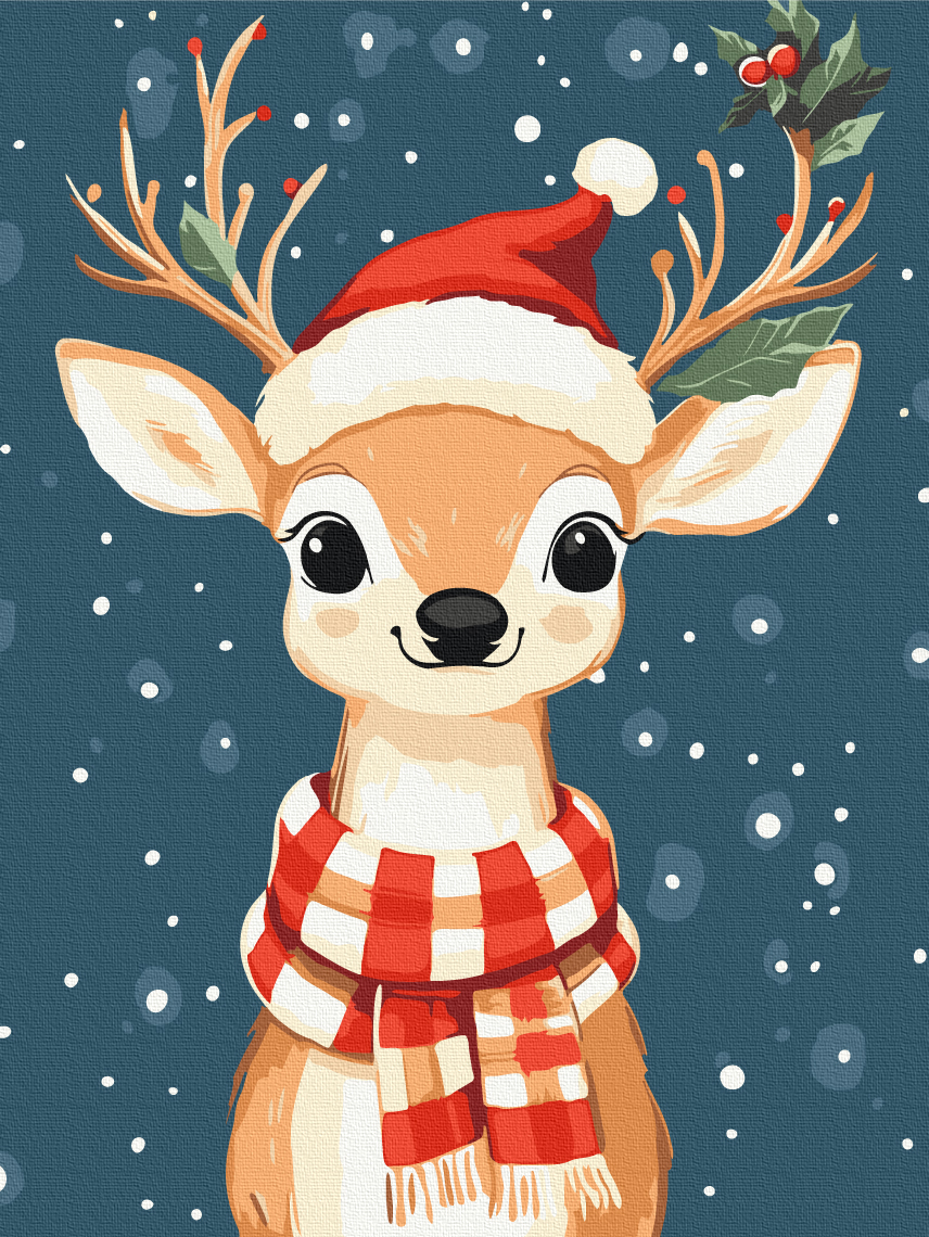 Картина по номерам 30x40 см "Праздничный олененок", KBS0199