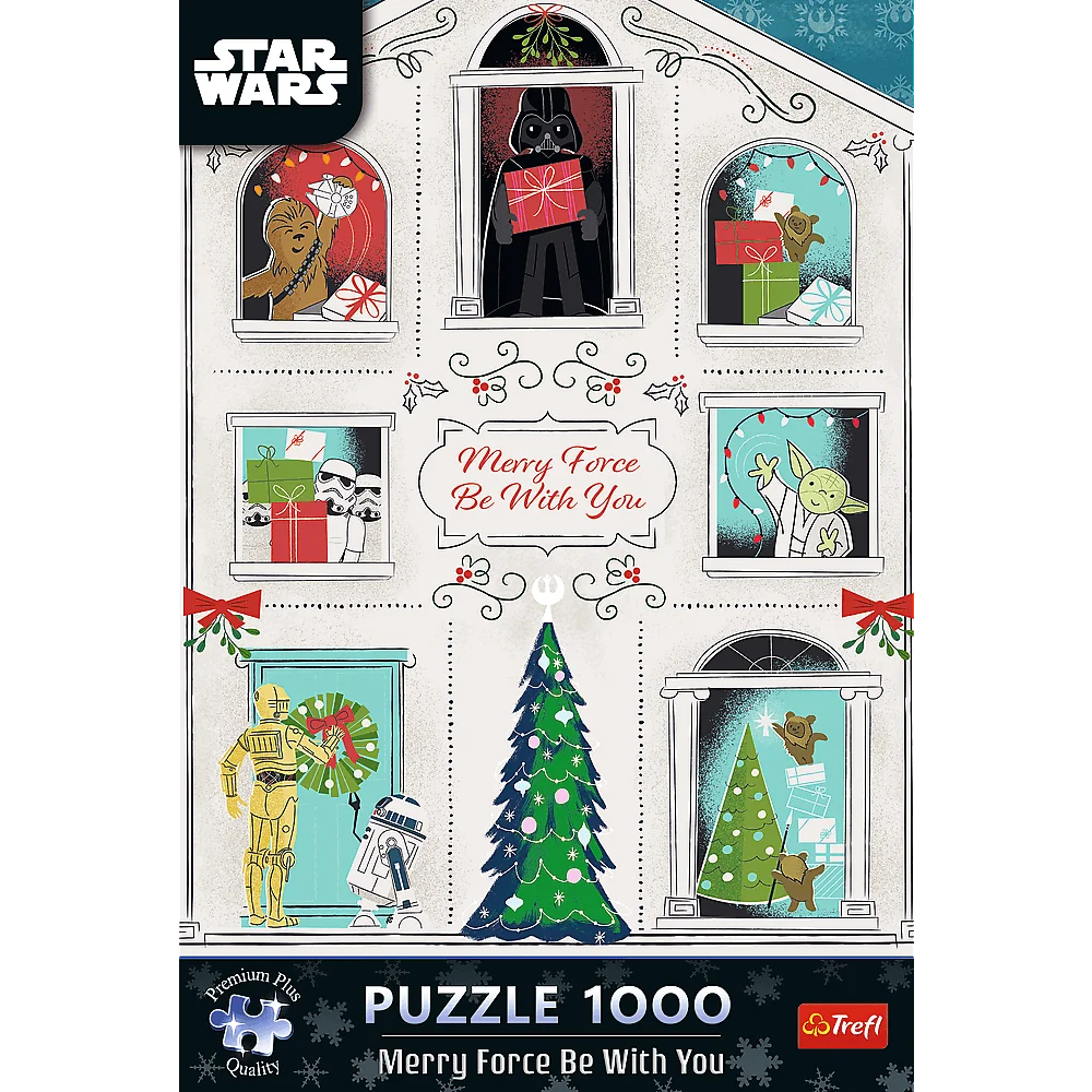 Пазл - "1000 Преміум Плюс" - XMAS: Хай прибуде з тобою сила веселощів, Lucasfilm Star Wars, 12087, Trefl 1