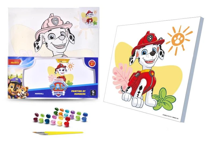 Набор для росписи по номерам в обложке 30х30 см "Щенячий патруль: Маршал", 913-013