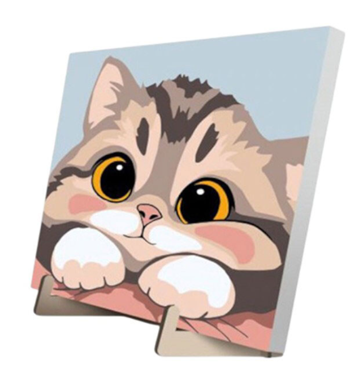 Набор для росписи по номерам в обложке 25х25 см "Пушистый котик", 900-080