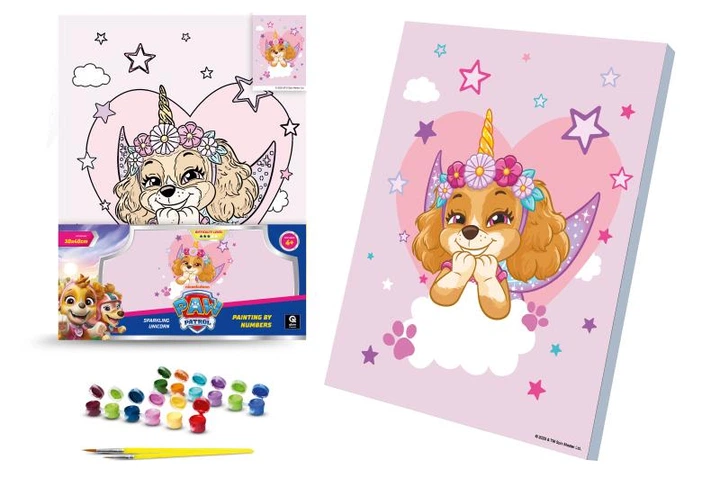 Набор для росписи по номерам в обложке 30х40 см "Блестящая единорожка", 914-010