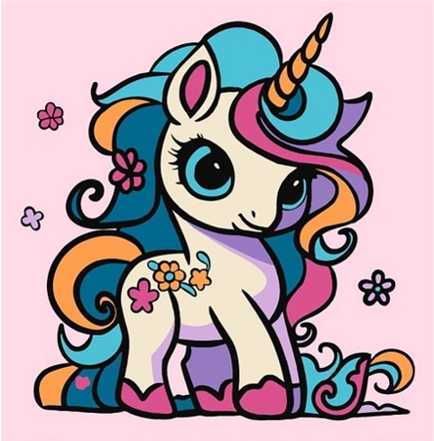 Набор для росписи по номерам 25х25 см "Игривая единорожка", 900-001