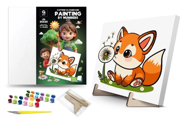 Набор для росписи по номерам 25х25 см "Лисенок", 900-003 1