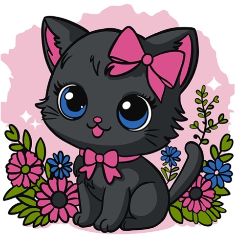 Набор для росписи по номерам 25х25 см "Маленькая кошка", 900-053