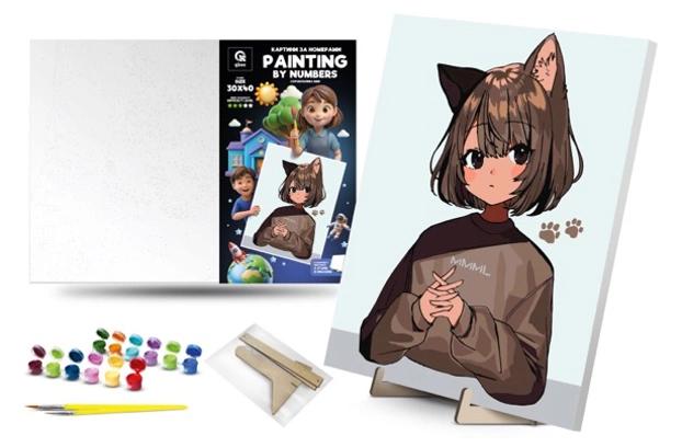 Набор для росписи по номерам 30х40 см "Застенчивая Мими", 900-061 1