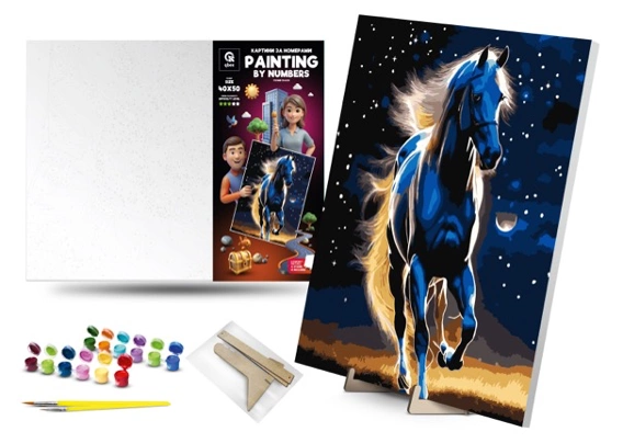 Набор для росписи по номерам 40х50 см "Гордый скакун", 900-015 1