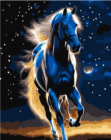 Набор для росписи по номерам 40х50 см "Гордый скакун", 900-015