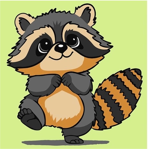 Набор для росписи по номерам, 25х25 см "Енотик", 900-024