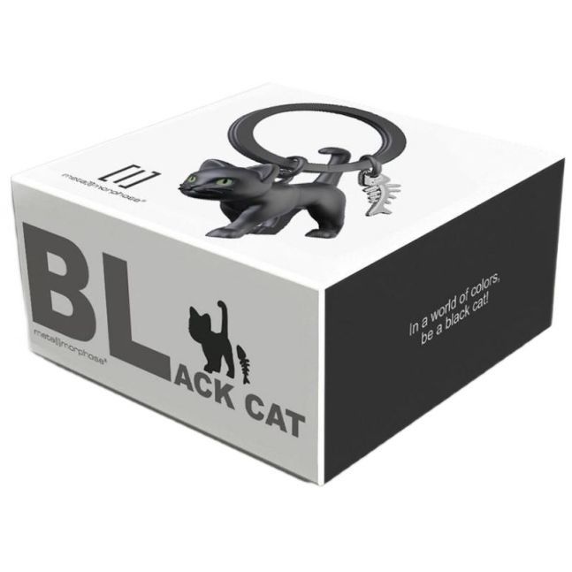 Брелок Metalmorphose "Black cat theme with fish bone charm" 1