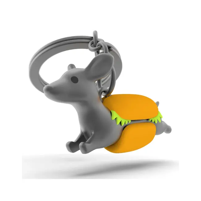 Брелок Metalmorphose "Dachshund Matt bullet with silicone `hot dog` bread cover"