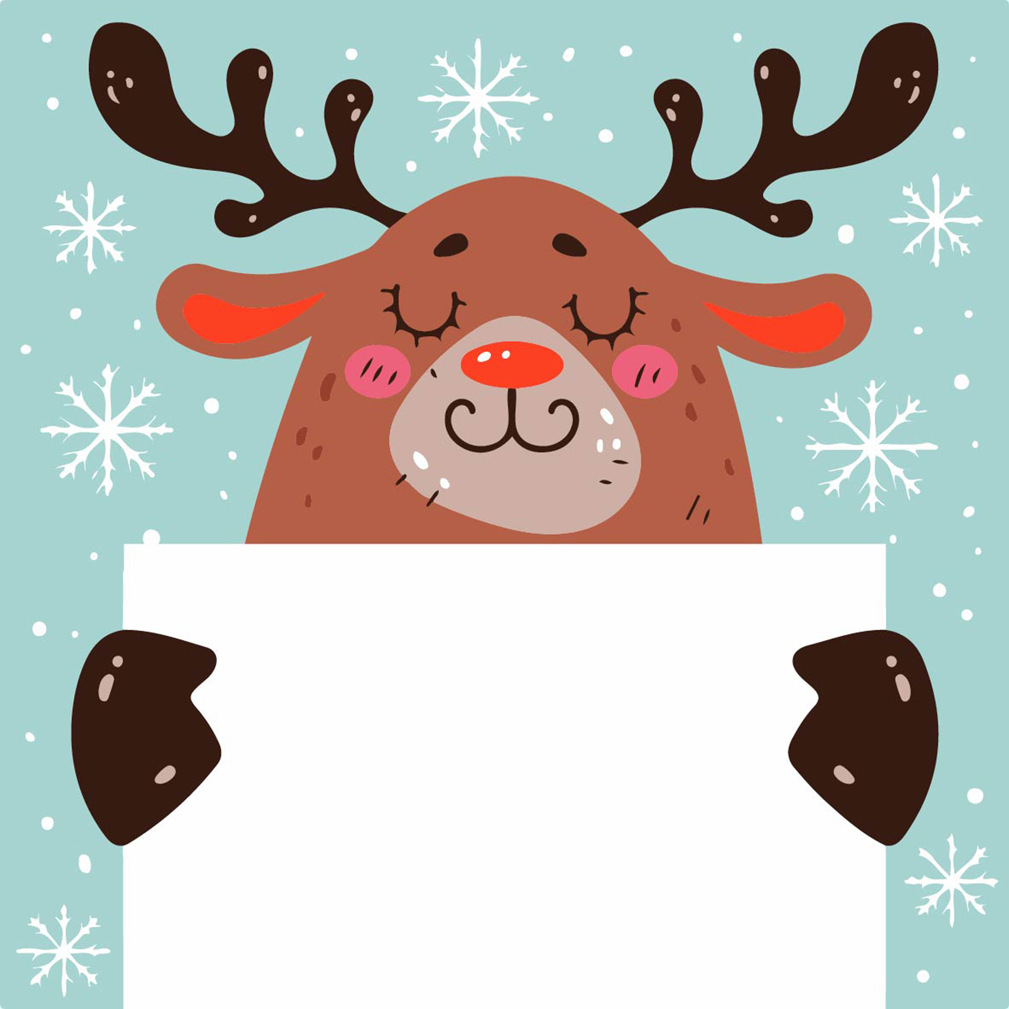 Набір для розпису по номерах 20*20 см "Олень з листівкою", HH8018-, ТМ "Strateg"