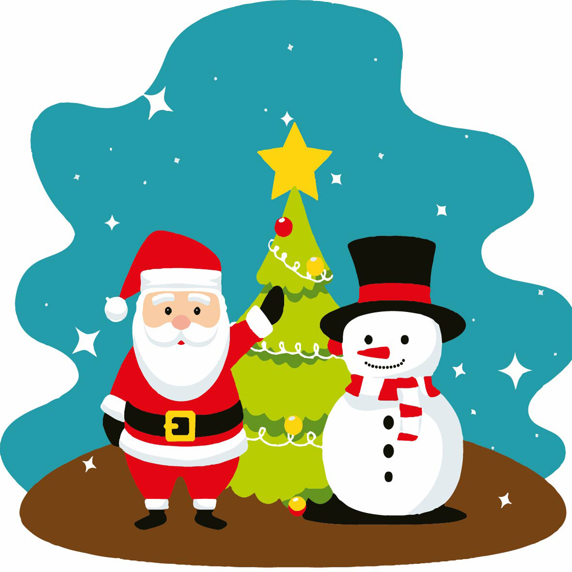 Набор для росписи по номерам 20*20 см "Санта и Снеговик", HH8002, ТМ "Strateg"