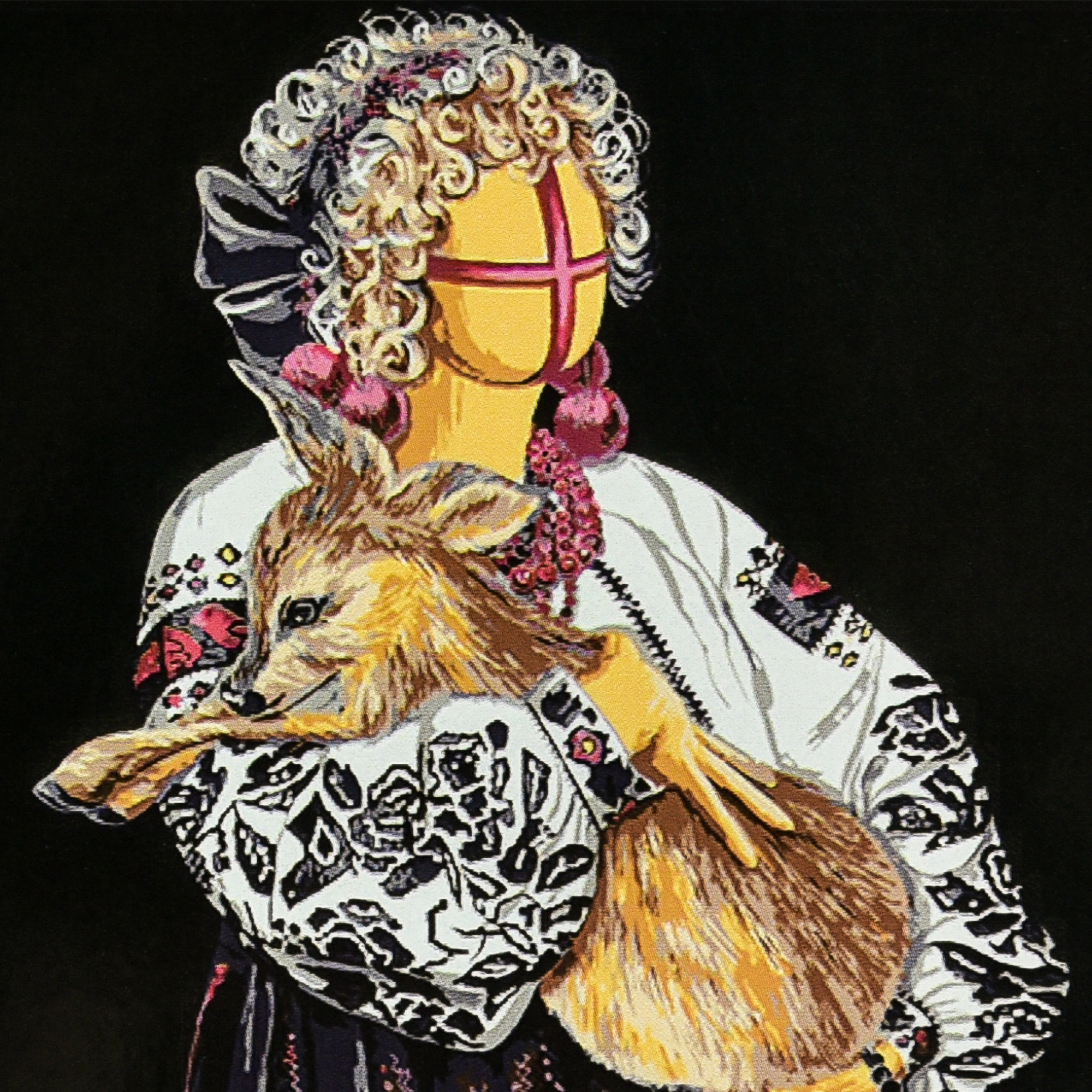 Набор для росписи по номерам 40*40 см "Привёрнута" на черном фоне, AV4040-86, ТМ "Strateg"