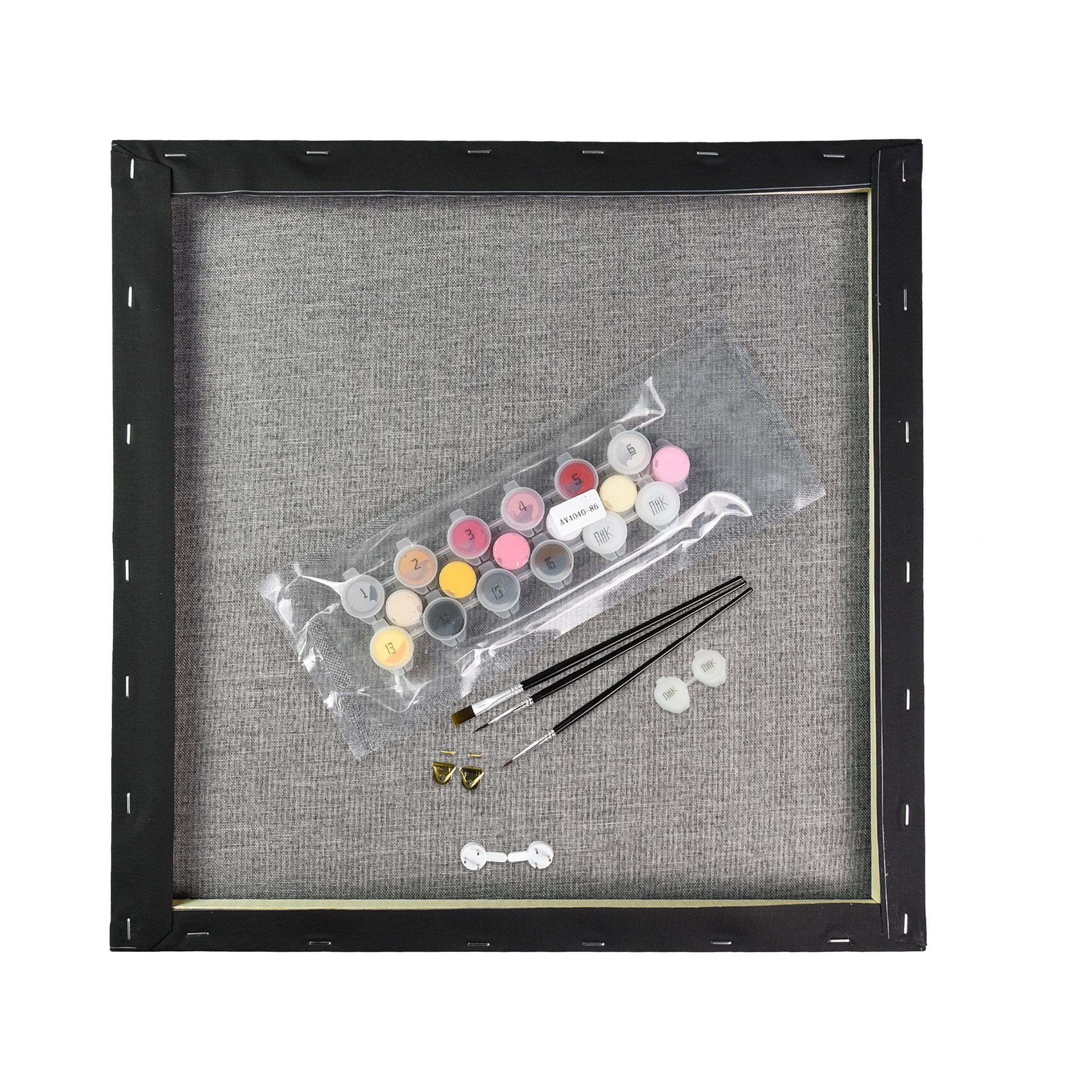 Набор для росписи по номерам 40*40 см "Привёрнута" на черном фоне, AV4040-86, ТМ "Strateg" 1