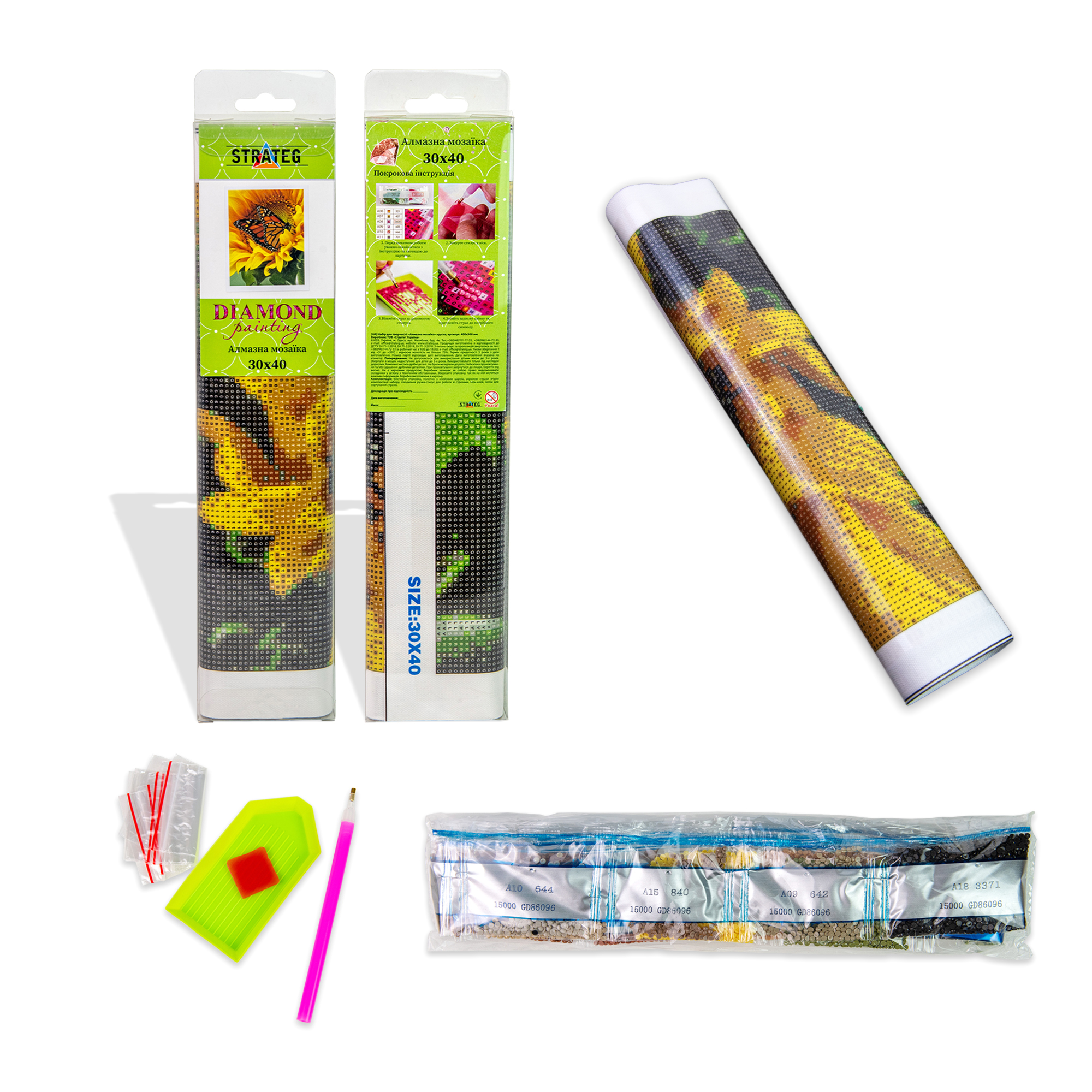 Набор с алмазной мозаикой "Звездная ночь" 30*40 см, без подрамника, ZAV3040-36, ТМ "Strateg" 1