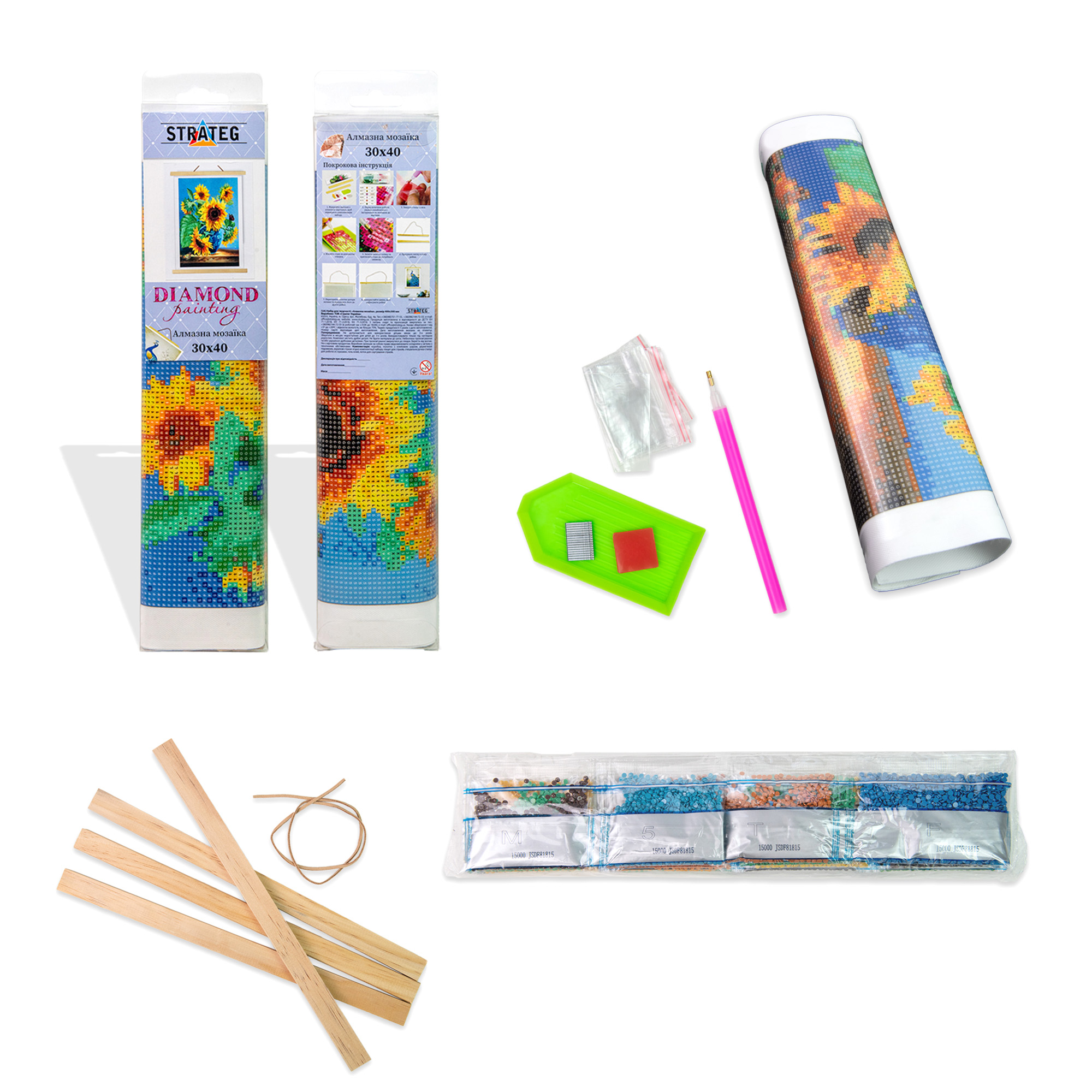 Алмазная мозаика "Крафтовые коктейли" 30*40 см, JSDF81211, ТМ "Strateg" 1