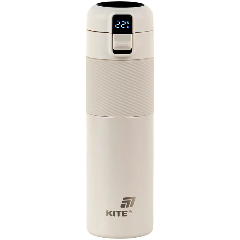 Термос с термодатчиком 450 мл, бежевый, k25-1227-1