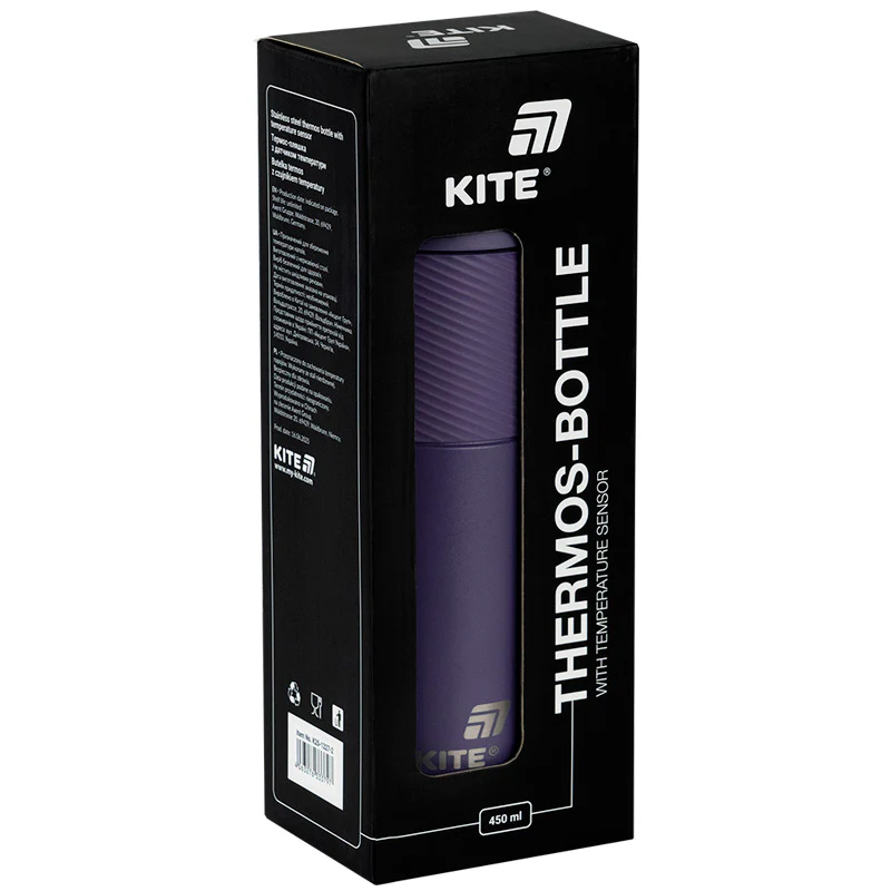 Термос с термодатчиком 450 мл, фиолетовый, k25-1227-3 4