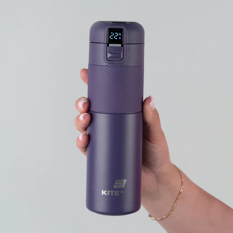 Термос с термодатчиком 450 мл, фиолетовый, k25-1227-3 5