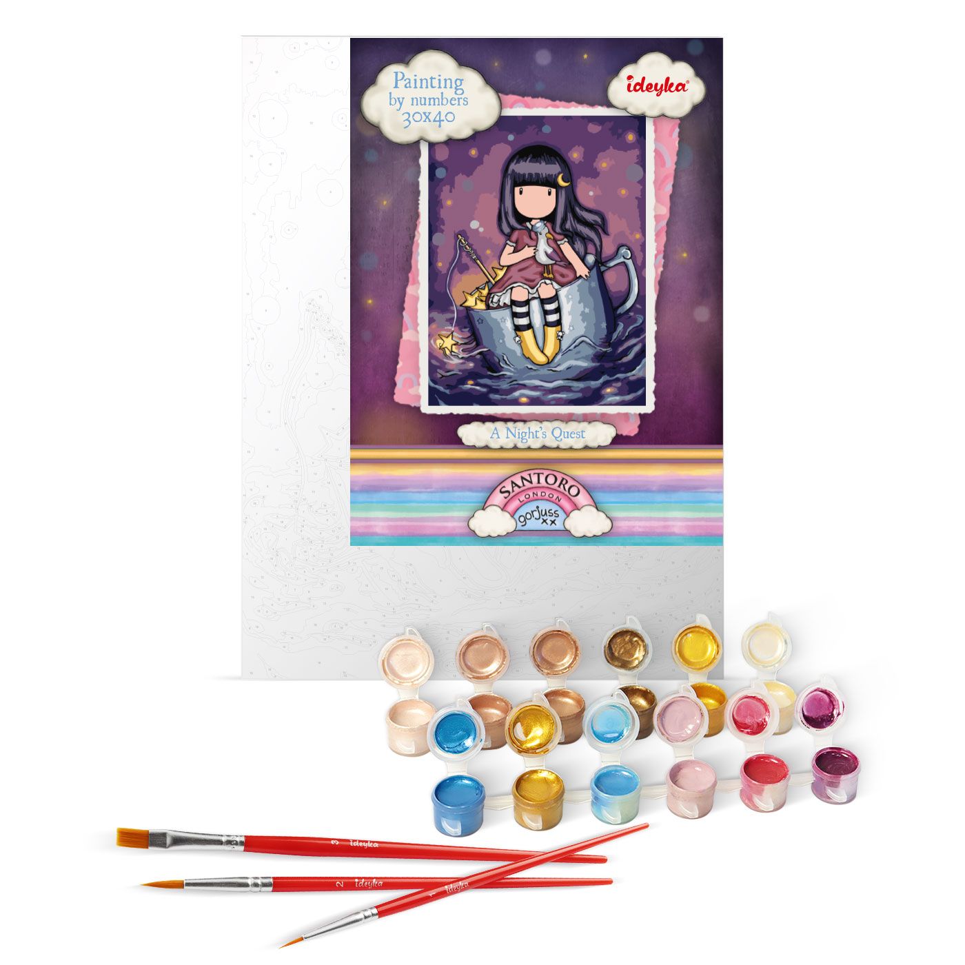 Набор для росписи по номерам 30*40 см "A Night`s Quest Santoro Gorjuss Collection", KHO8673, ТМ "Ideyka" 1