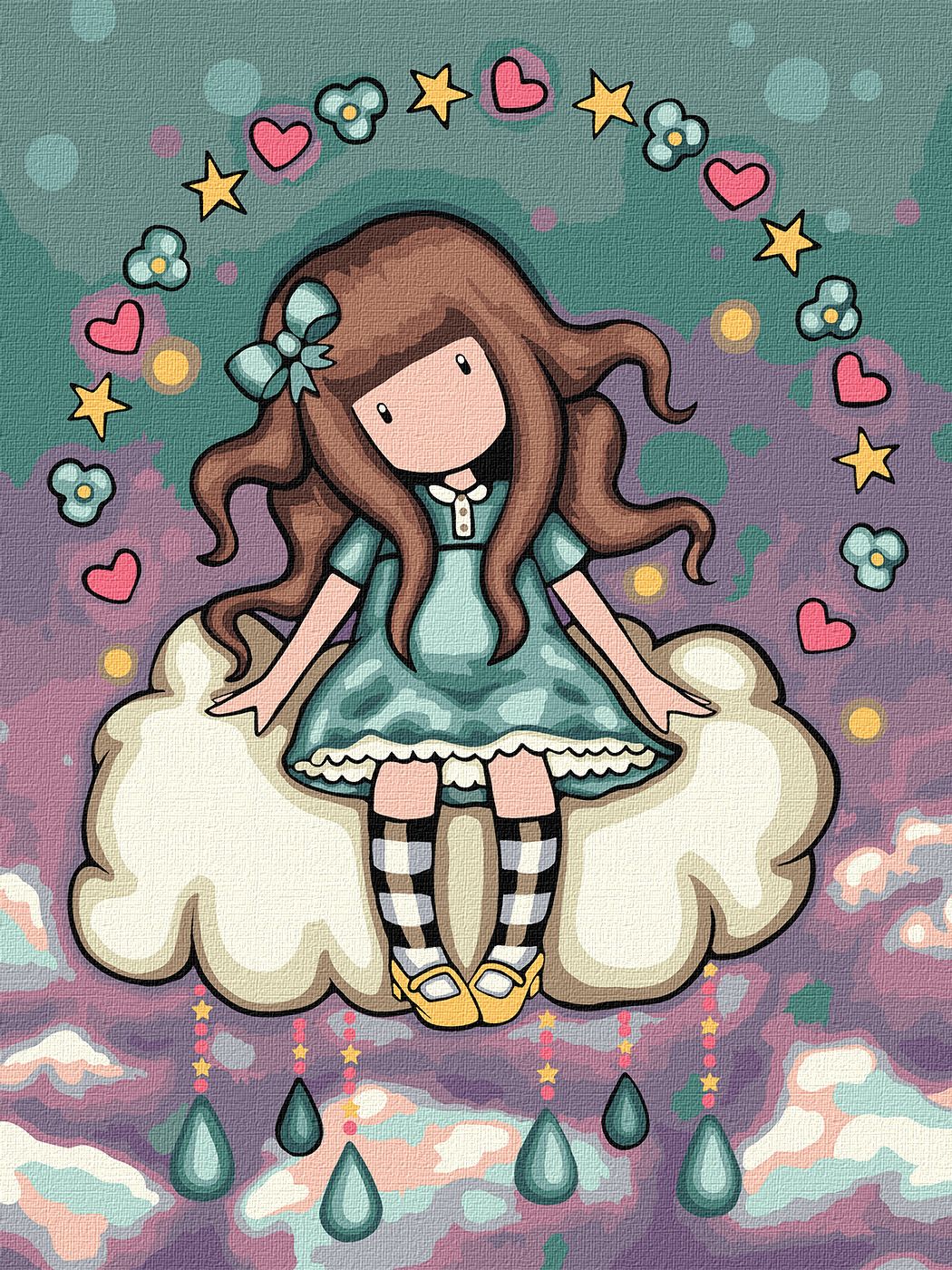 Набор для росписи по номерам 30*40 см "April`s Showers Santoro Gorjuss Collection", KHO8672, ТМ "Ideyka"