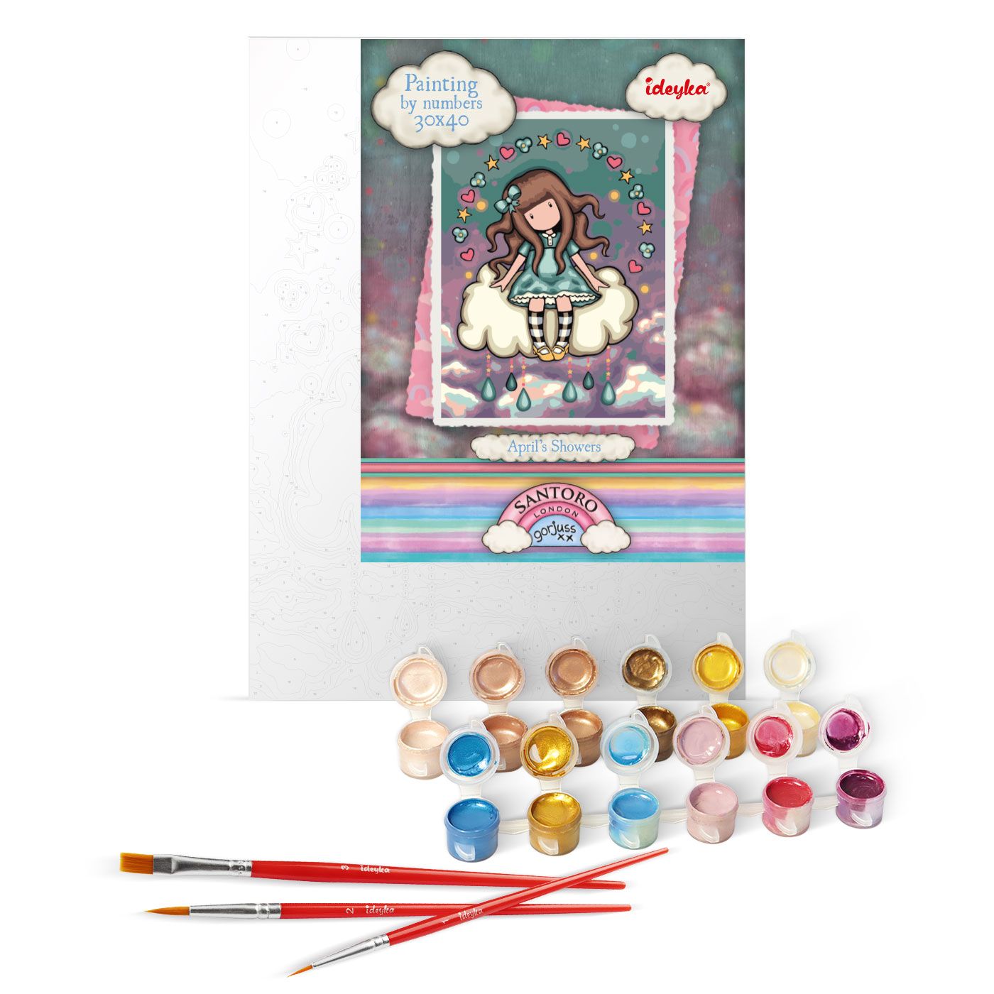 Набор для росписи по номерам 30*40 см "April`s Showers Santoro Gorjuss Collection", KHO8672, ТМ "Ideyka" 1