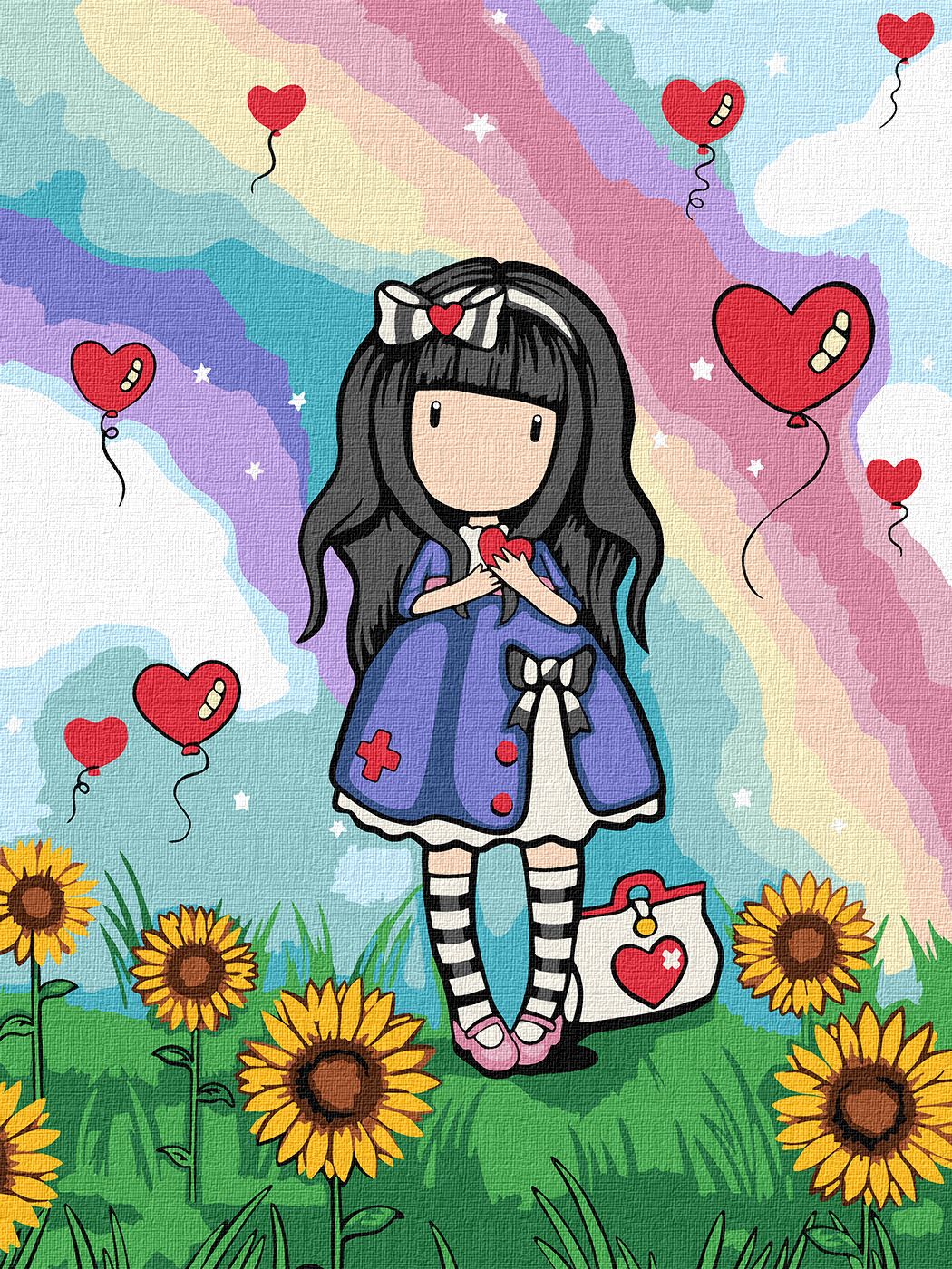 Набір для розпису по номерах 30*40 см "Be Kind To Yourself Santoro Gorjuss Collection", KHO8587, ТМ "Ideyka"