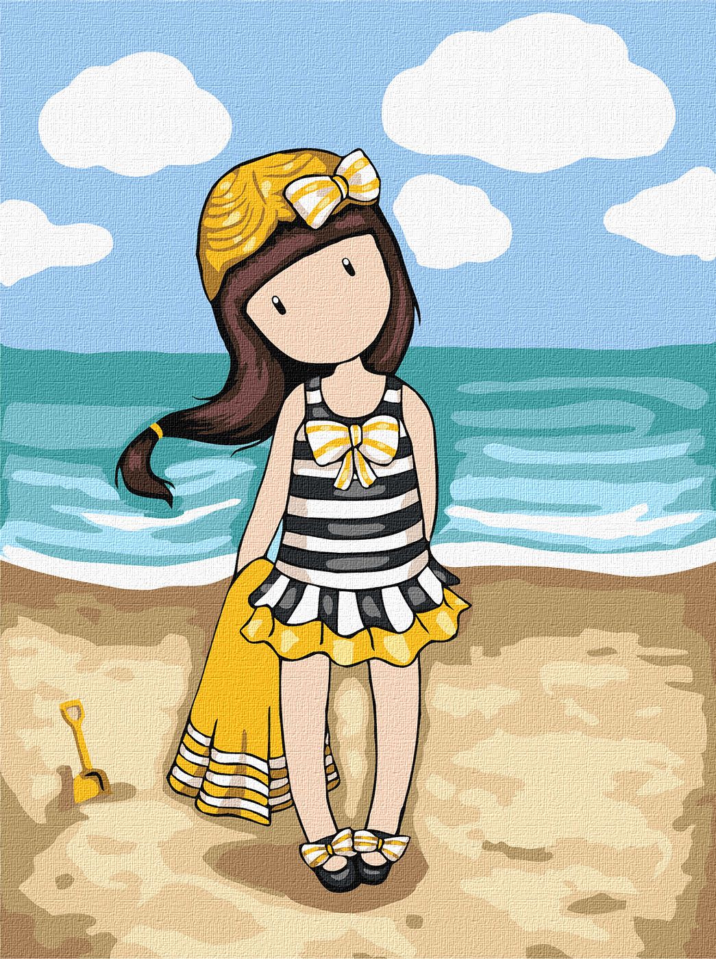 Набор для росписи по номерам 30*40 см "Beach Belle Santoro Gorjuss Collection", KHO8677, ТМ "Ideyka"