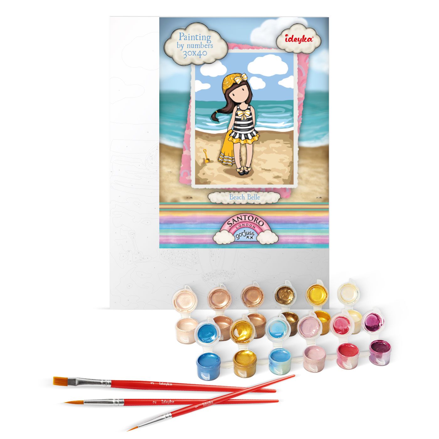 Набор для росписи по номерам 30*40 см "Beach Belle Santoro Gorjuss Collection", KHO8677, ТМ "Ideyka" 1