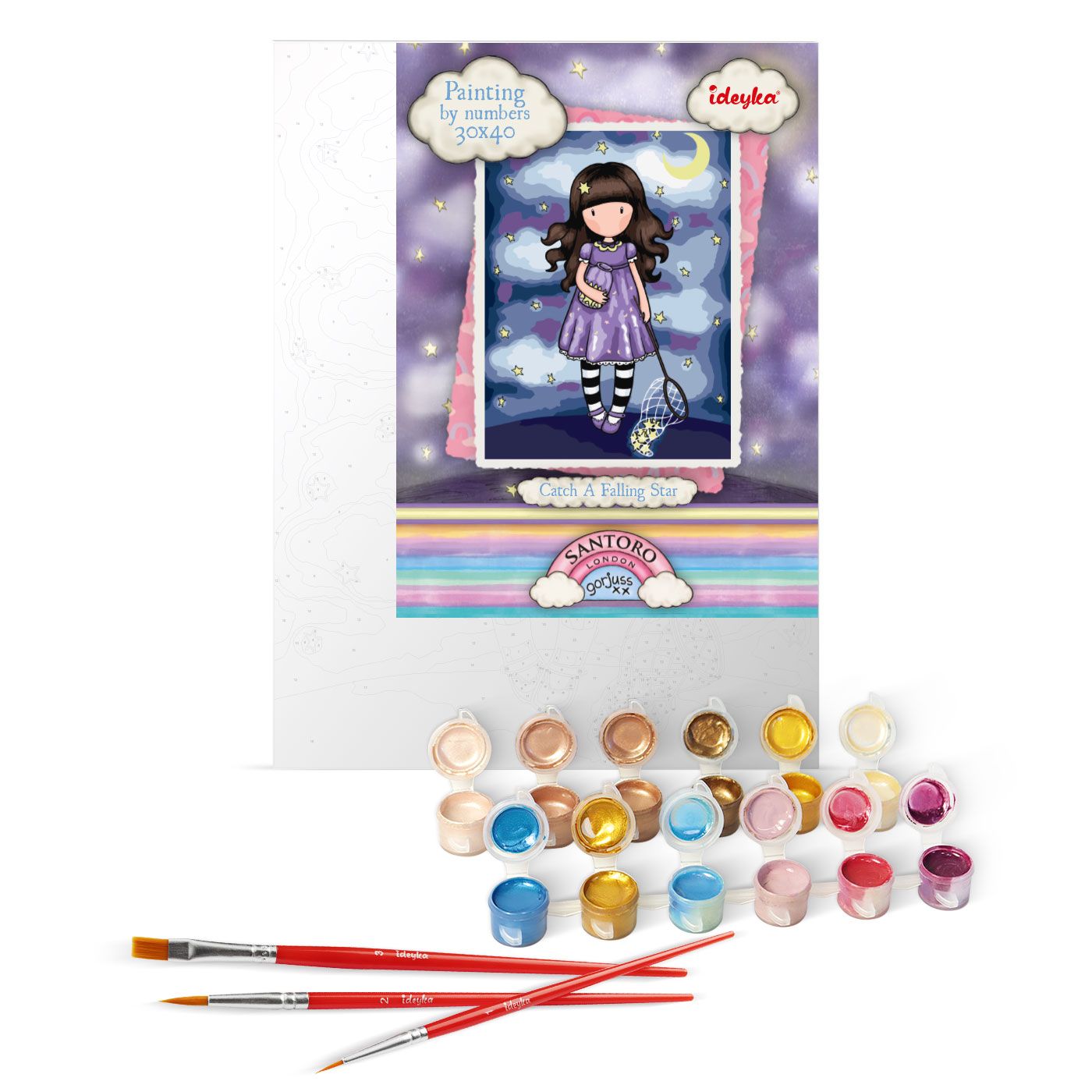 Набір для розпису по номерах 30*40 см "Catch A Falling Star Santoro Gorjuss Collection", KHO8680, ТМ "Ideyka" 1