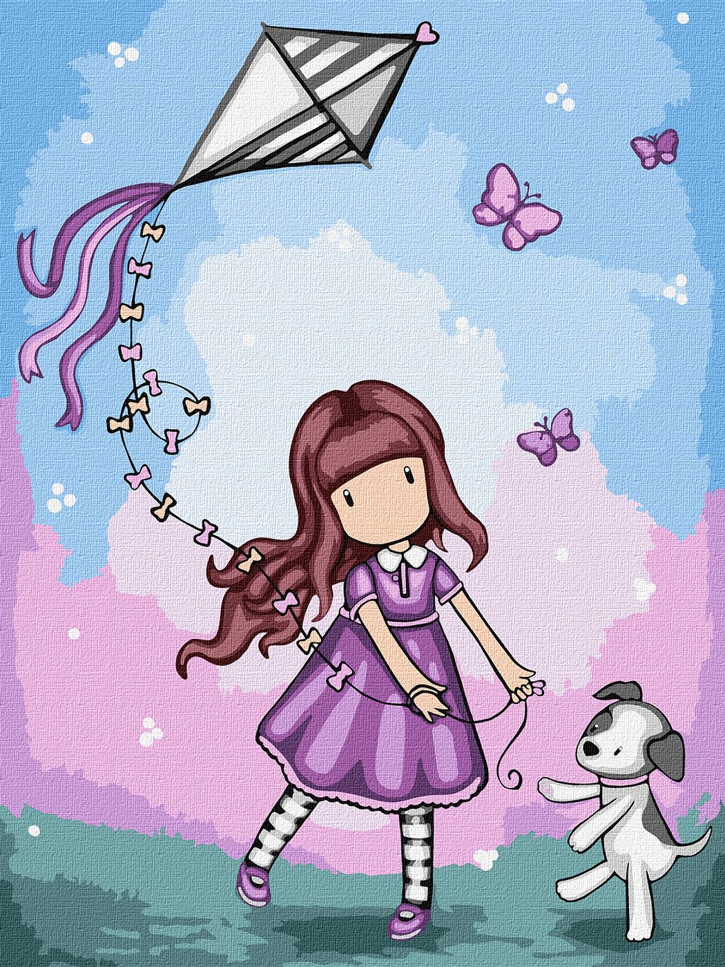 Набір для розпису по номерах 30*40 см "Don’t Fly Away Santoro Gorjuss Collection", KHO8585, ТМ "Ideyka"