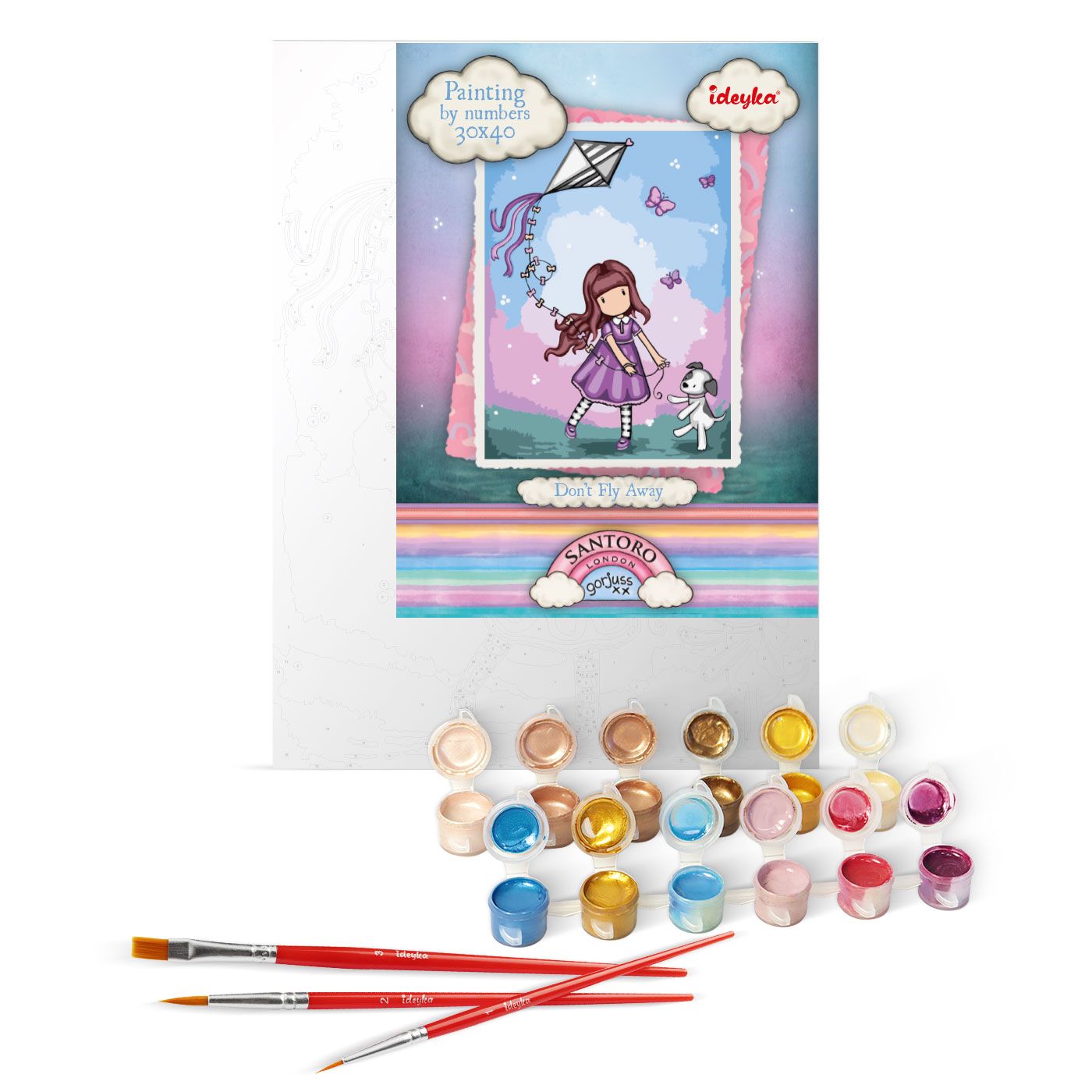 Набір для розпису по номерах 30*40 см "Don’t Fly Away Santoro Gorjuss Collection", KHO8585, ТМ "Ideyka" 1