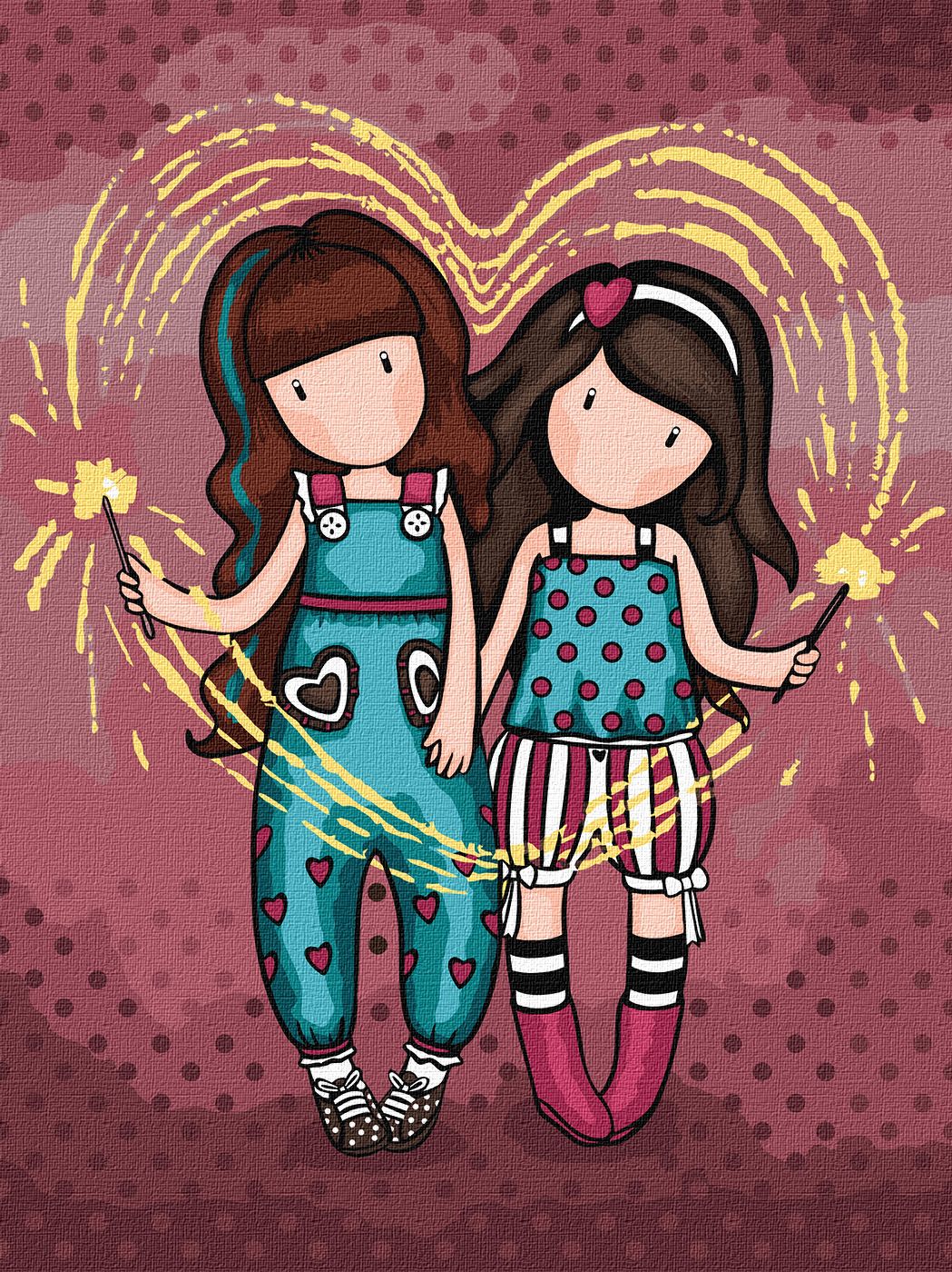 Набір для розпису по номерах 30*40 см "Fireworks Santoro Gorjuss Collection", KHO8681, ТМ "Ideyka"