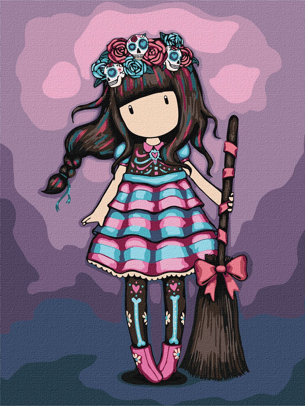 Набор для росписи по номерам 30*40 см "Frida Santoro Gorjuss Collection", KHO8675, ТМ "Ideyka"