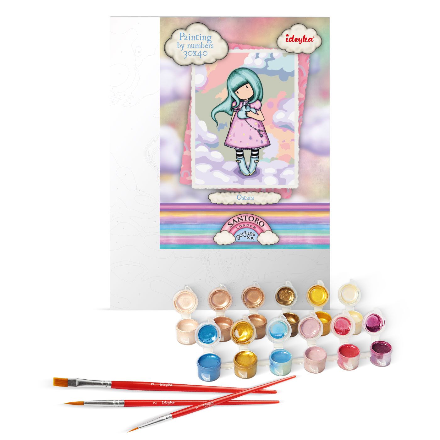 Набір для розпису по номерах 30*40 см "Ostara Santoro Gorjuss Collection", KHO8588, ТМ "Ideyka" 1