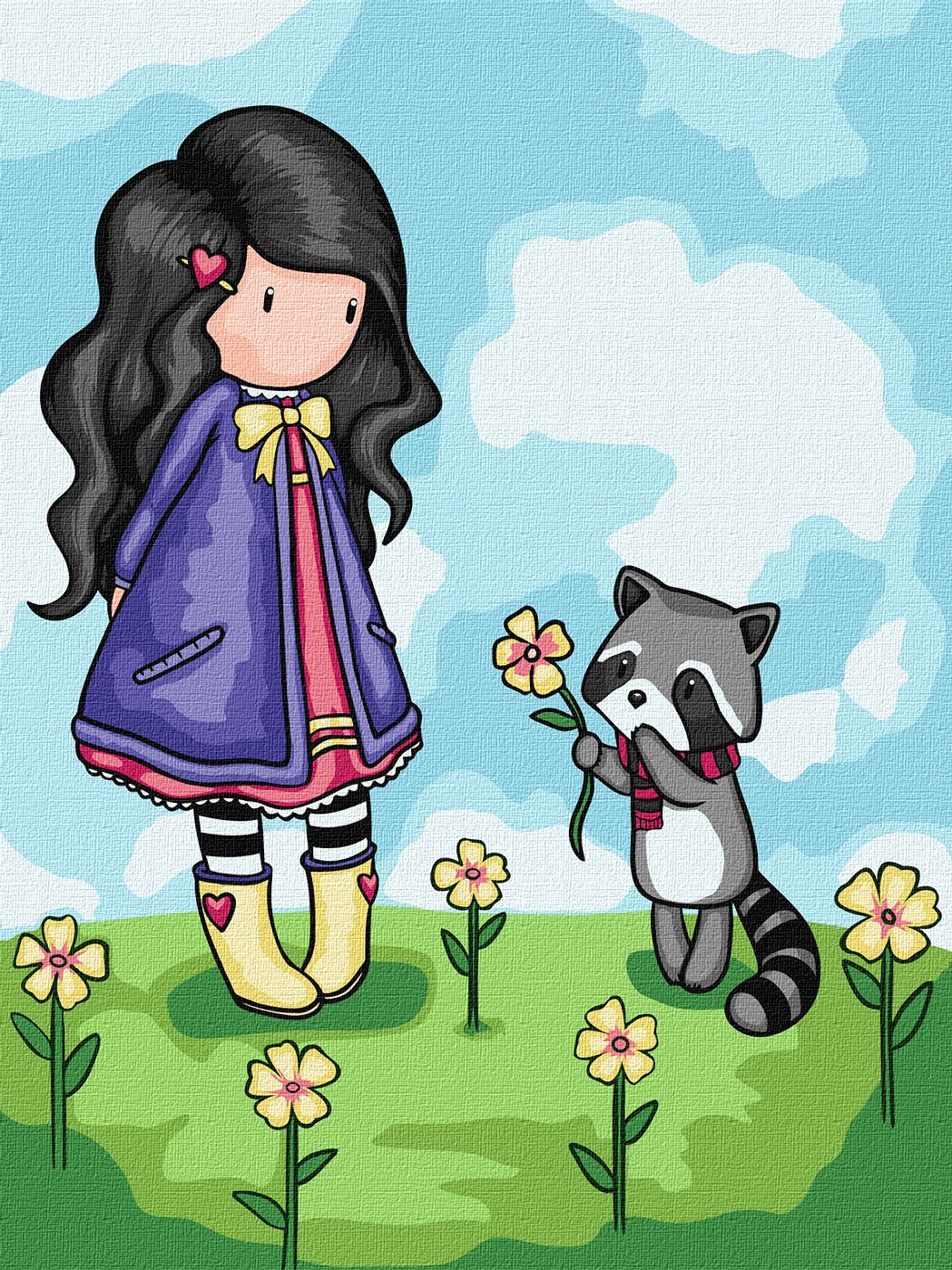 Набор для росписи по номерам 30*40 см. "You Are My Sunshine Santoro Gorjuss Collection", KHO8682, ТМ "Ideyka"